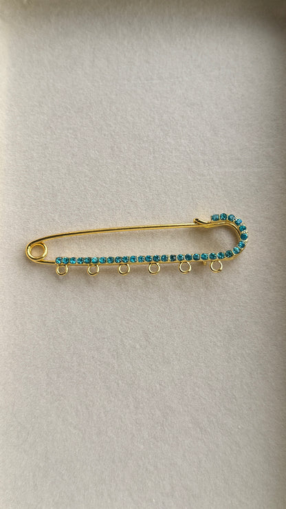 6 Charms Pin-Blue Crystal