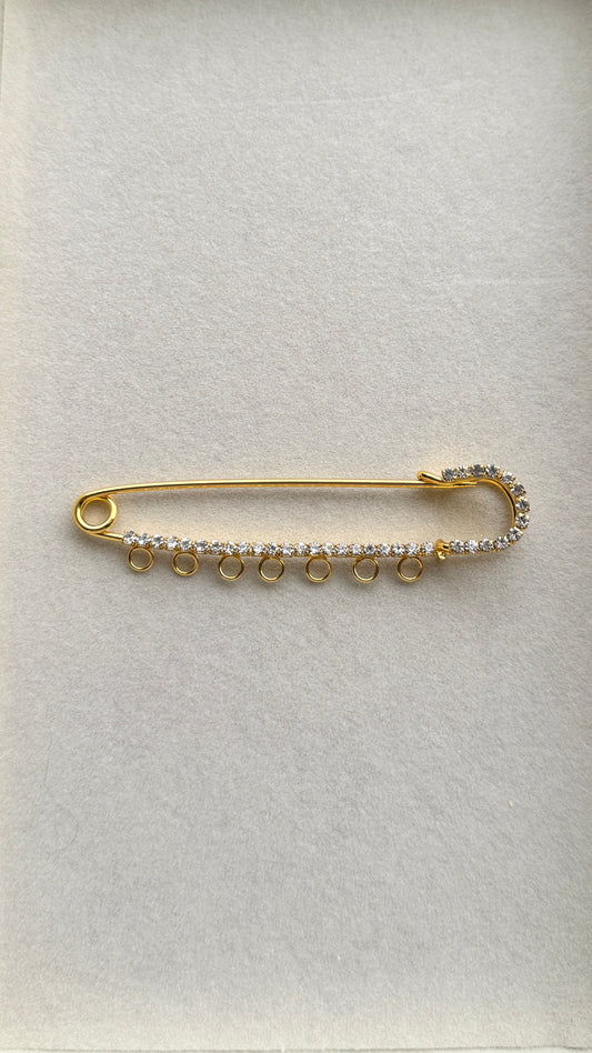 7 Charms Pin-Gold Crystal