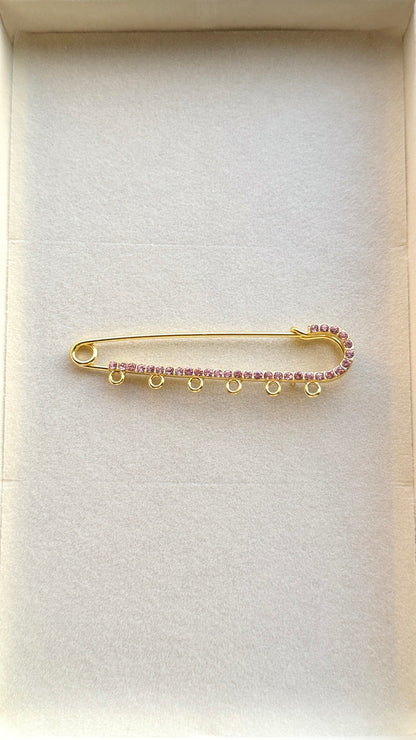 6 Charms Pin-Gold Pink 🩷